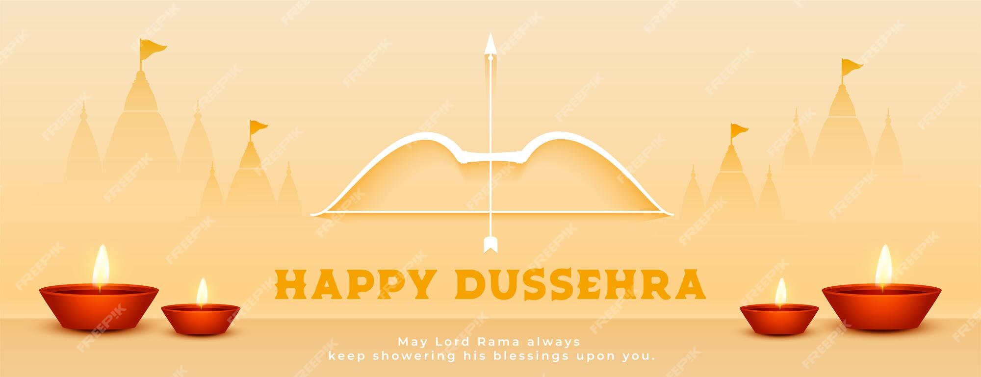 Free Vector | Hindu festival happy dussehra celebration banner