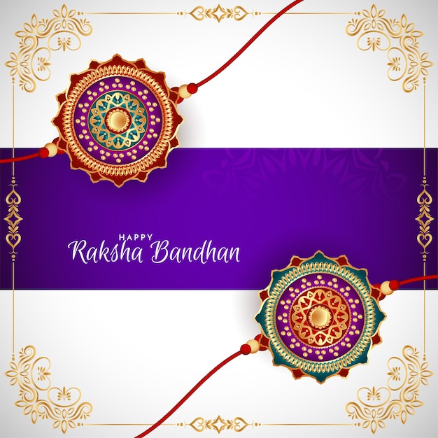 Hindu festival Happy Raksha Bandhan celebration card design