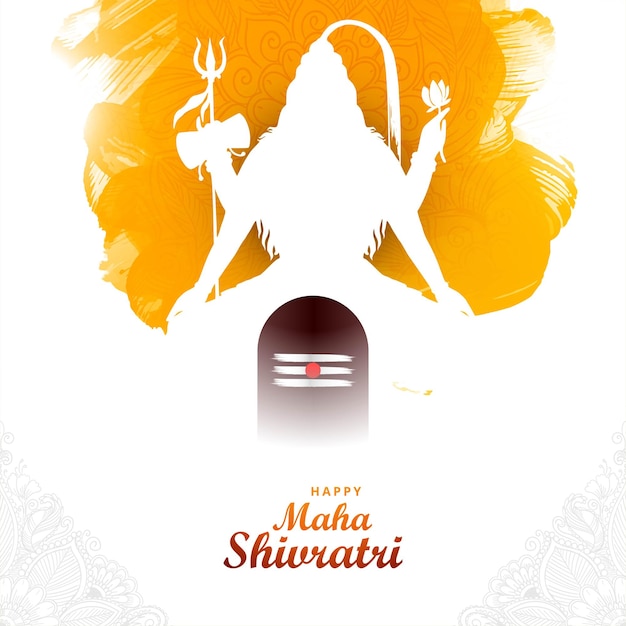 Free vector hindu festival maha shivratri wishes card celebration background