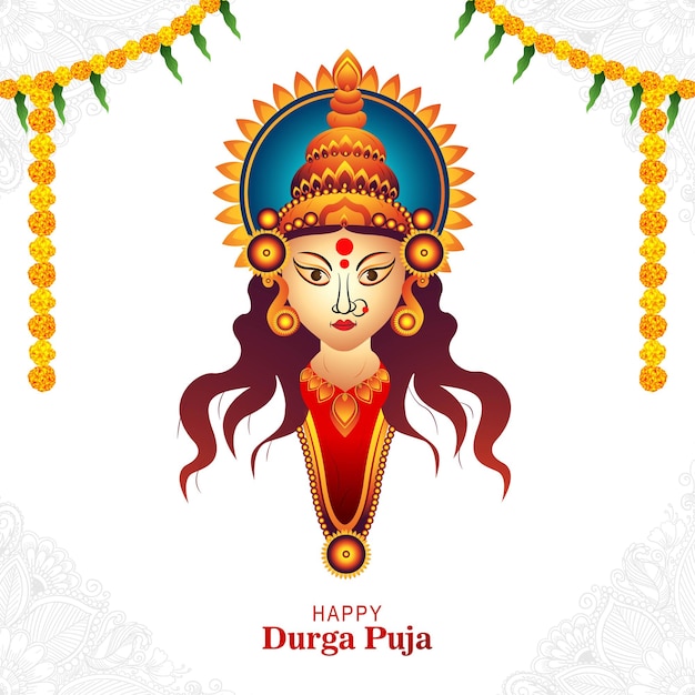 Hindu festival shubh navratri or durga puja celebration card background