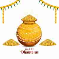 Free vector hindu festival subh dhanteras card background