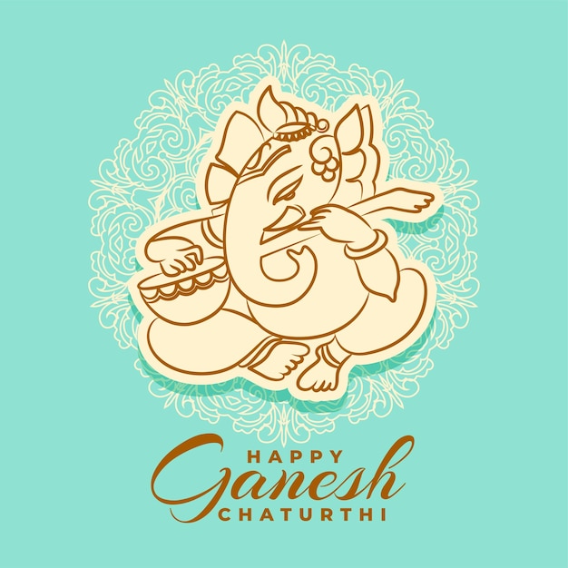 Free Vector hindu god lord ganesha design for ganesh chaturthi festival