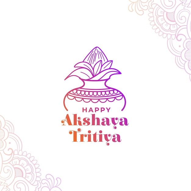 Free vector hindu kalash design for akshaya tritiya event