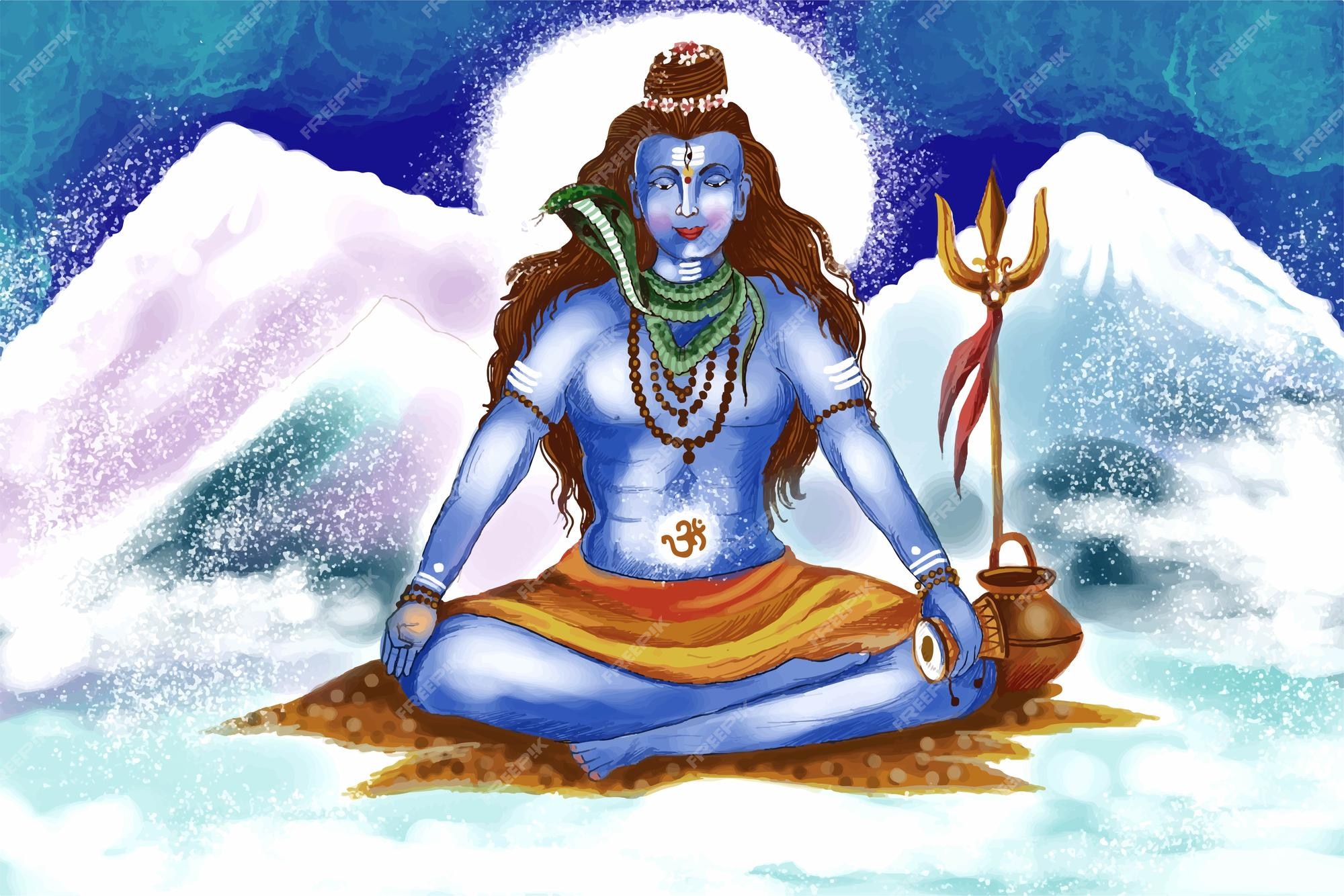 Free Vector | Hindu lord shiva for indian god maha shivratri card background Free Vector | Hindu lord shiva for indian god maha shivratri card background