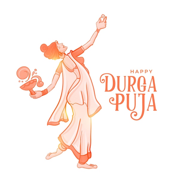 Illustrazione vettoriale di progettazione di carte di eventi festival religiosi indù durga pooja