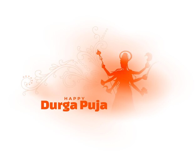 Free vector hindu religious durga puja greeting background in silhouette style
