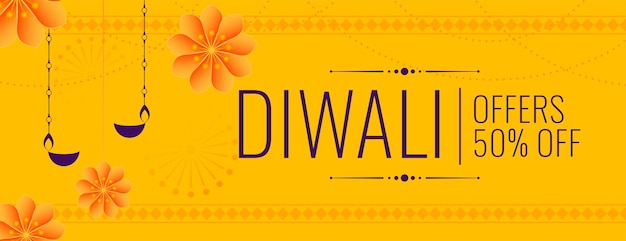 Offerta religiosa indù shubh diwali e banner di sconto