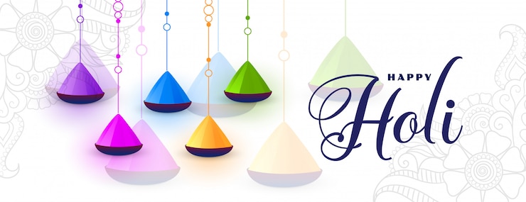 मुफ़्त वेक्टर hindu traditional happy holi festival banner