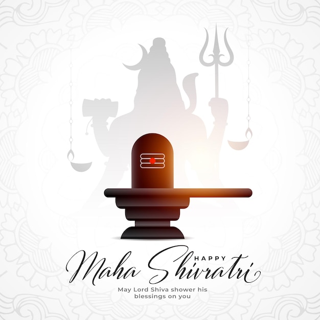 Бесплатное векторное изображение Индуистский традиционный праздник маха шивратри дизайн фона