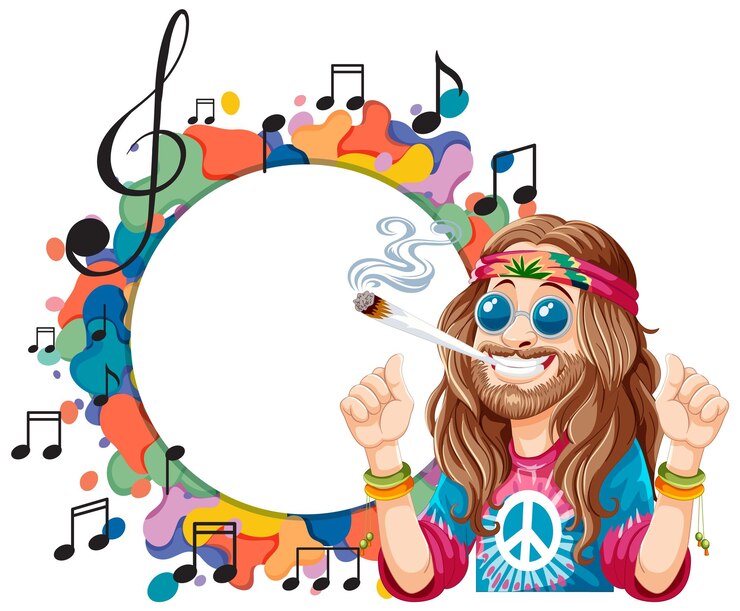 मुफ़्त वेक्टर hippie music festival illustration