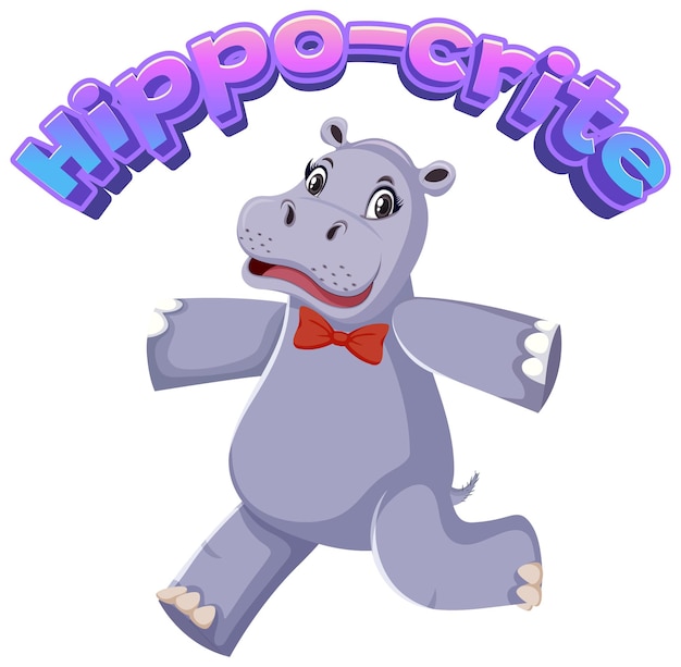 Free vector hippocrite a funny animal cartoon picture pun