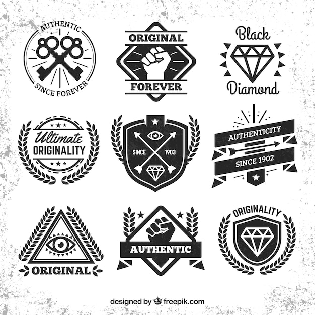 Free vector hipster badges collection