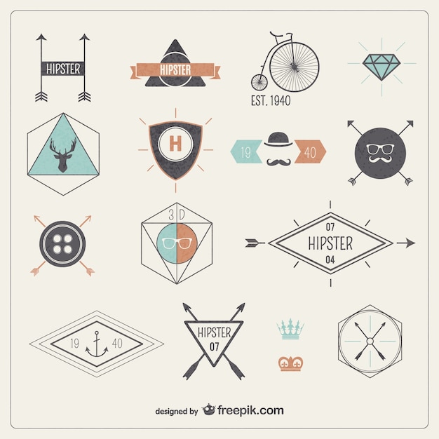 Free vector hipster badges