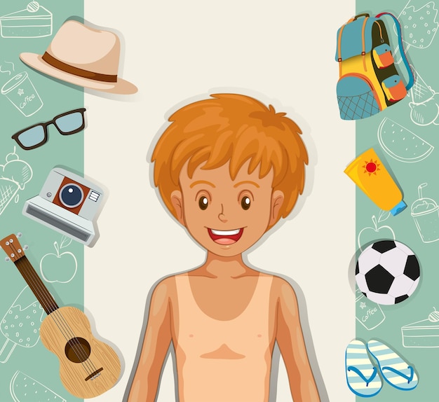 Free vector hipster boy with other accessories