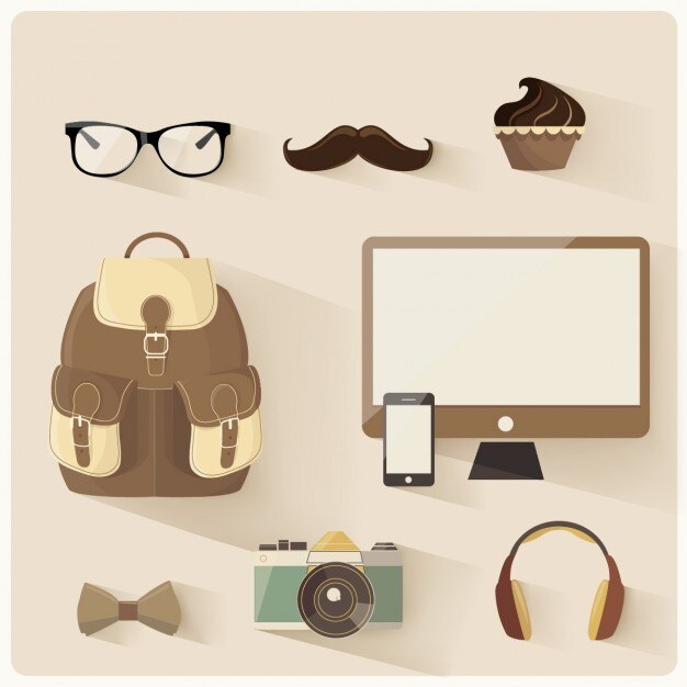 Vettore gratuito set design hipster