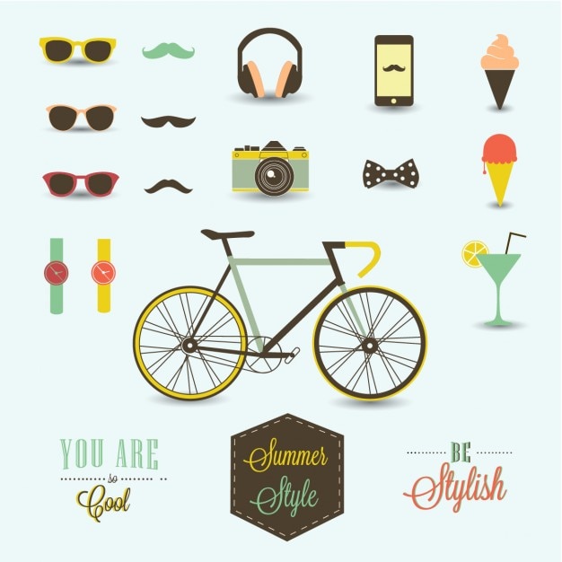 Free vector hipster elements