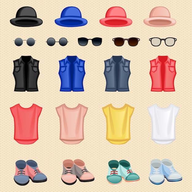 Free vector hipster girl accessories