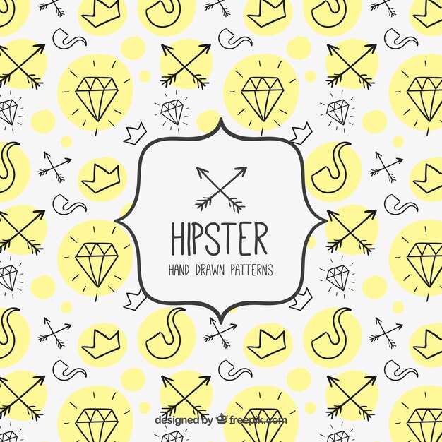 Hipster 손으로 그려진 된 패턴