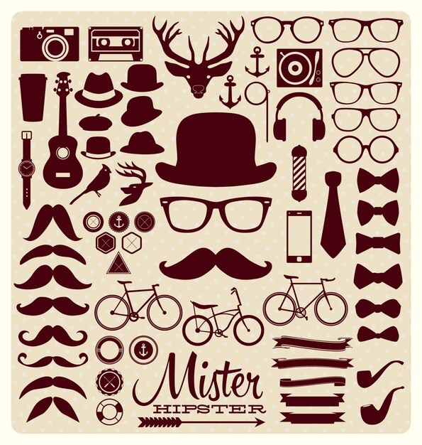 hipster icons collection