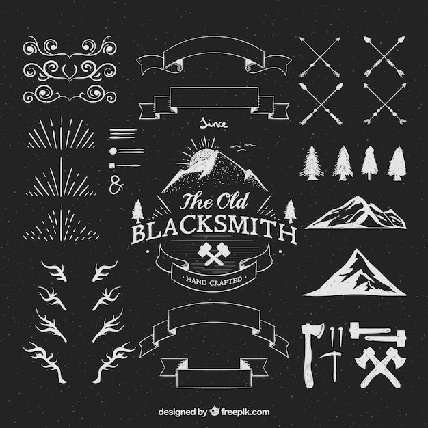 Free vector hipster logos ornaments