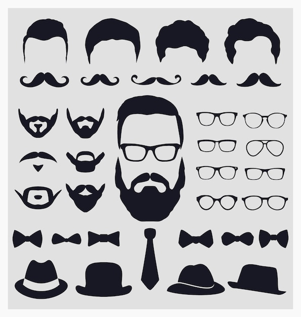 Hipster look elements collection