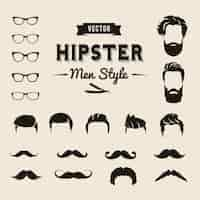 Vettore gratuito elementi uomini hipster