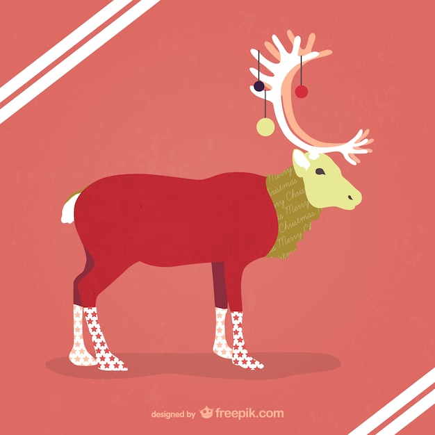 Hipster reindeer illustration