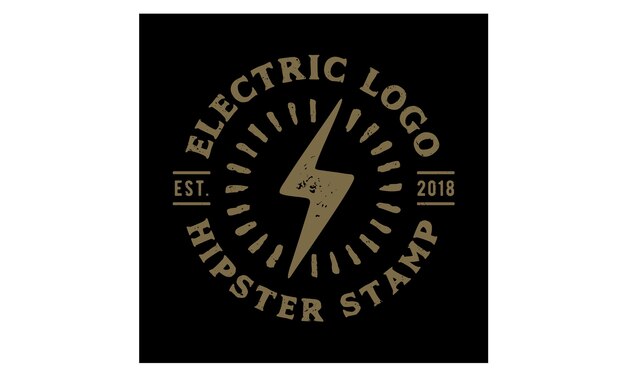 Download Free Hipster Retro Electric Stamp Logo Design Inspiration Premium Vector Use our free logo maker to create a logo and build your brand. Put your logo on business cards, promotional products, or your website for brand visibility.