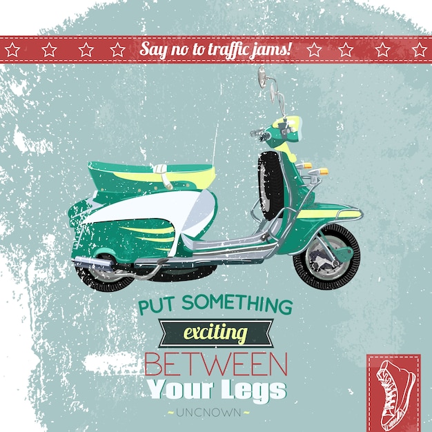 Free vector hipster scooter poster