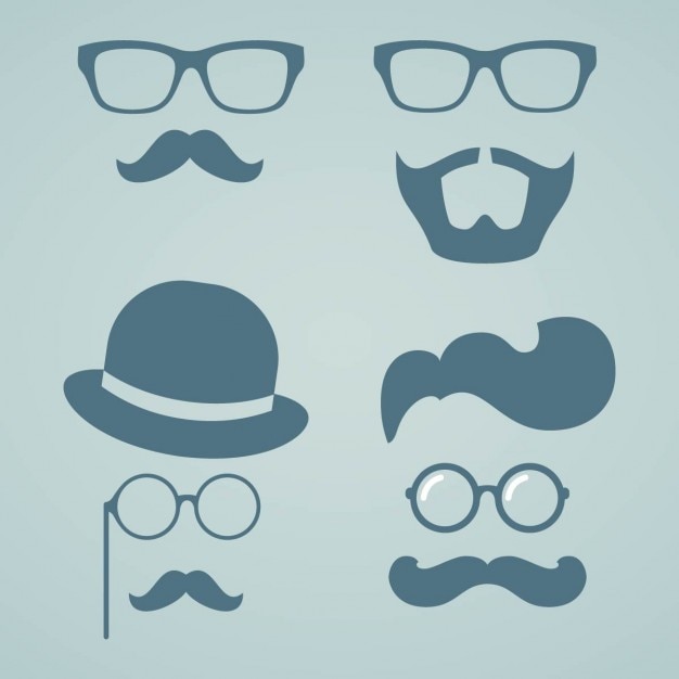 Бесплатное векторное изображение hipster борода и усы