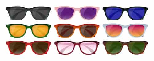 Бесплатное векторное изображение Набор солнцезащитных очков hipster