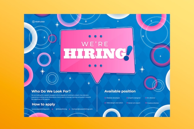 Free vector hiring flyer design template