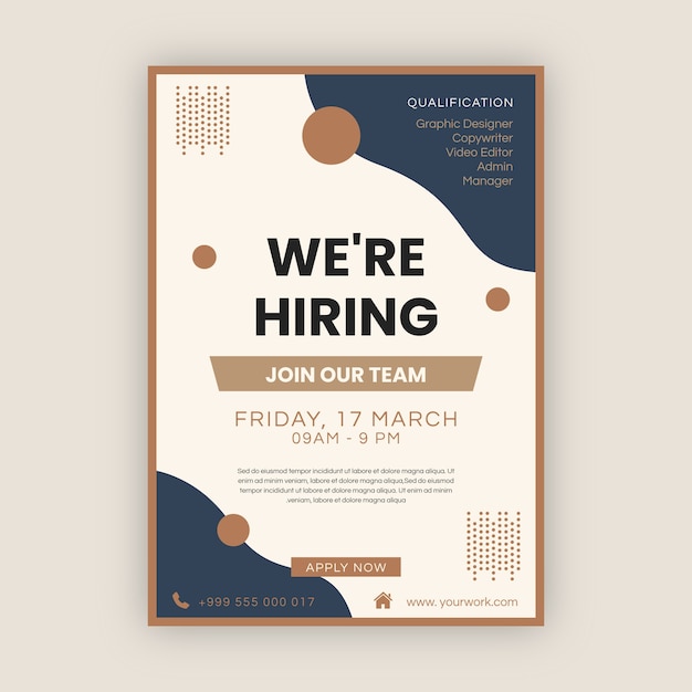 Hiring poster design template