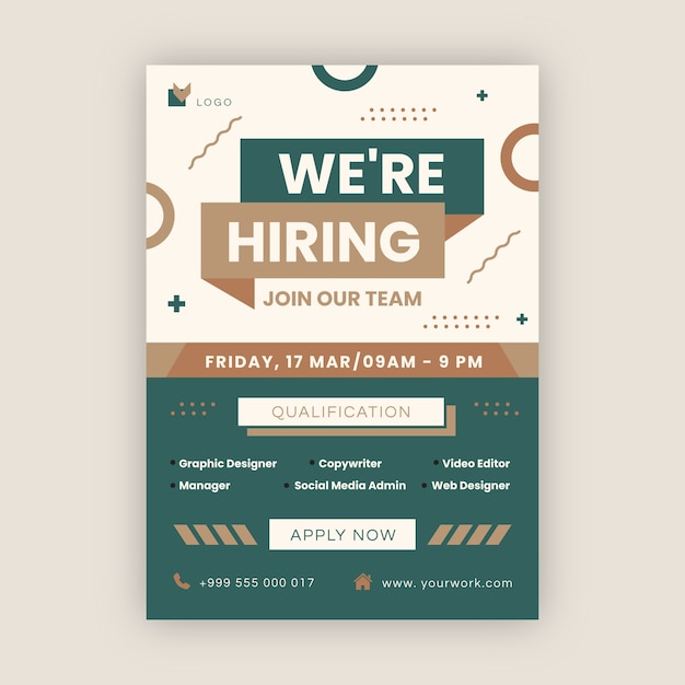 Hiring poster design template