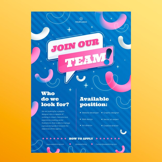 Hiring poster design template