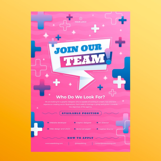 Free vector hiring poster design template