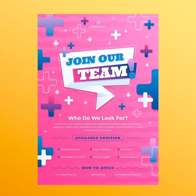 Hiring poster design template