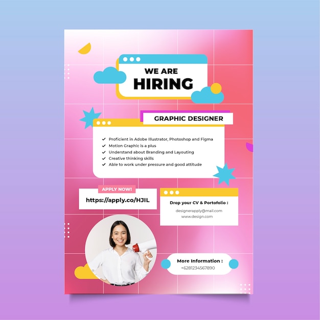 Hiring poster design template