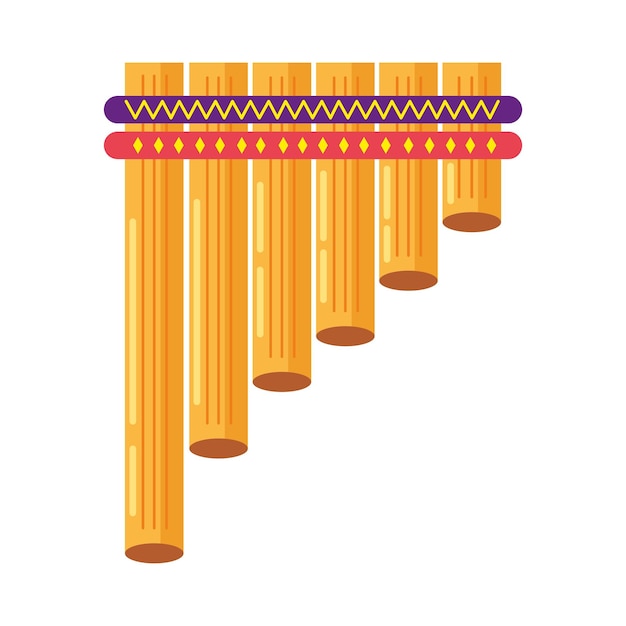 Бесплатное векторное изображение Инструмент флейта латиноамериканского наследия