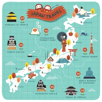 おしゃれな日本地図 無料のベクター