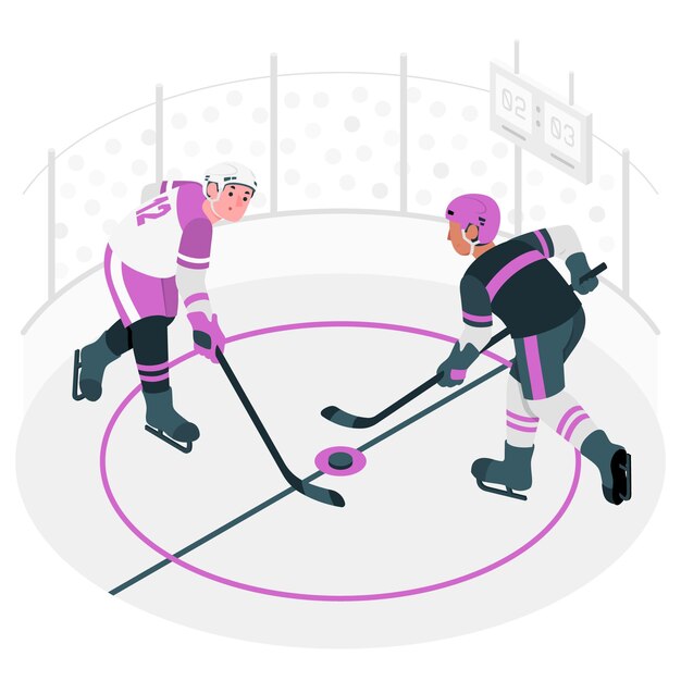 Vettore gratuito illustrazione di concetto di hockey