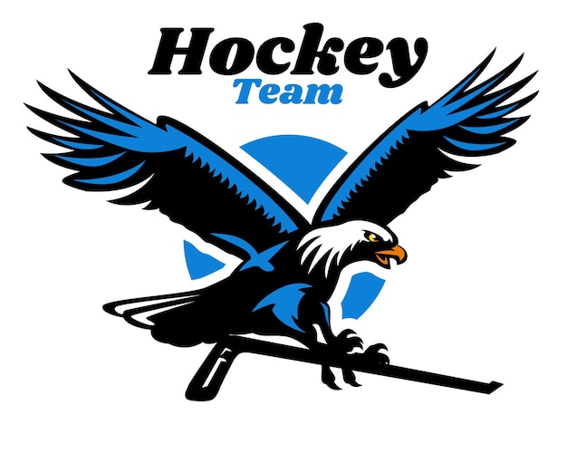 Hockey eagle mascot logo Premium Vector