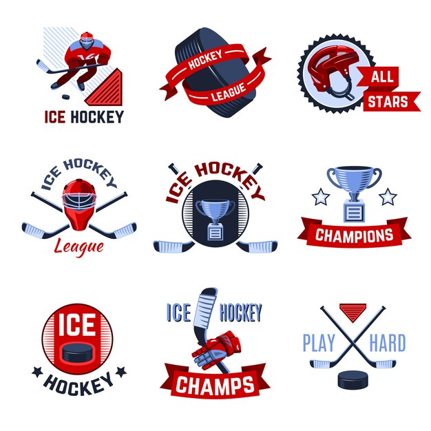 Набор хоккейных эмблем