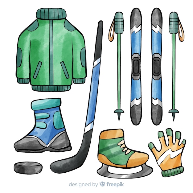 Бесплатное векторное изображение Иллюстрация к хоккейному оборудованию
