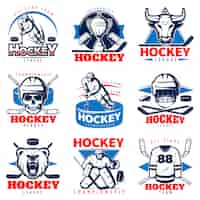 Free vector hockey league emblem set