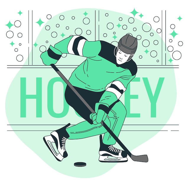 Vettore gratuito illustrazione del concetto di giocatore di hockey
