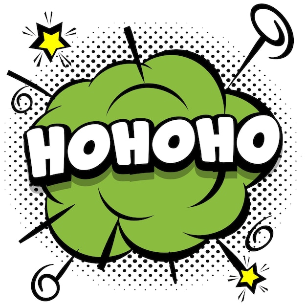 Free vector hohoho comic bright template with speech bubbles on colorful frames