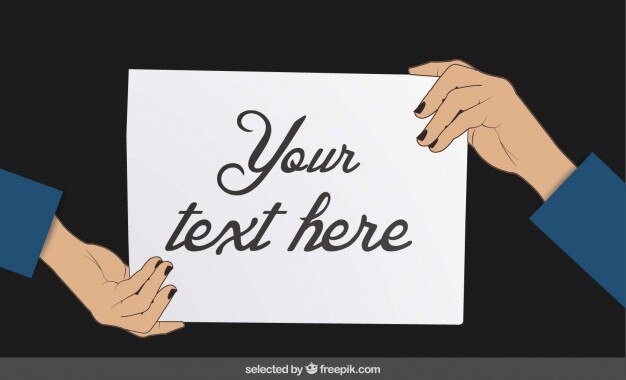 Free Vector hold paper with hands template