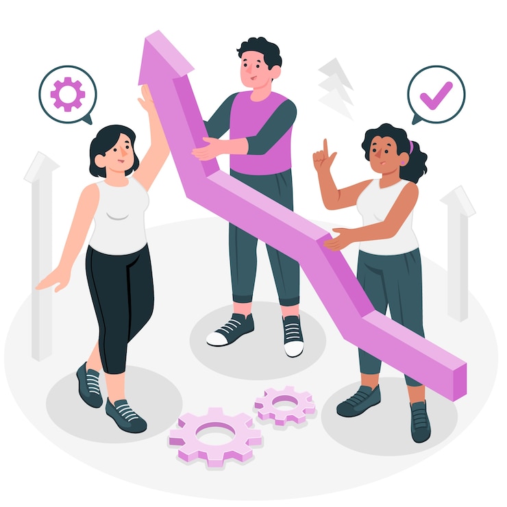 Free Vector holding the arrow concept illustration