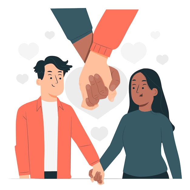 Free vector holding hands concept illustration